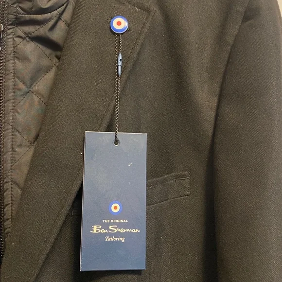 Ben Sherman Black Blazer w/ Removable Quilted Liner Jacket XL NWT - Picture 2 of 11